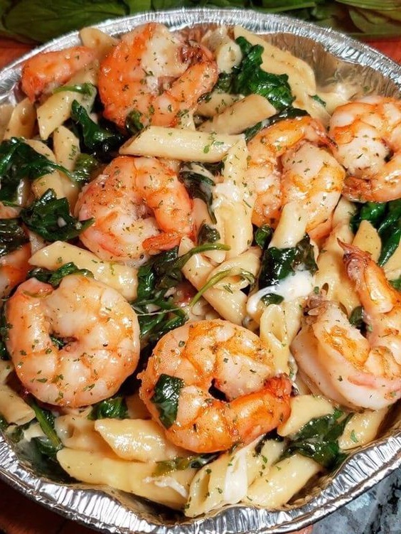 Cheese Shrimp Penne Pasta Spinach Phitip Recipes
