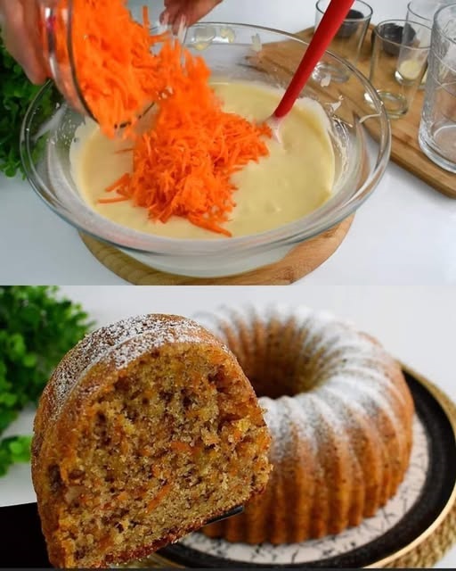 "Moist carrot walnut cake topped with cream cheese frosting, a quick and easy dessert perfect for everyday indulgence."