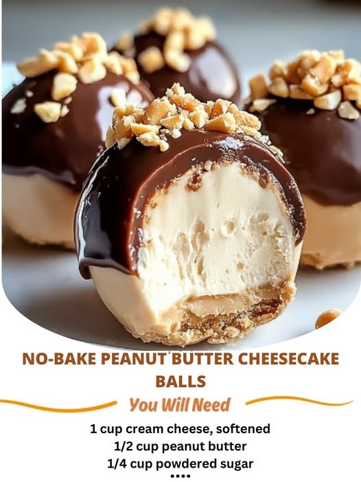“No-Bake Peanut Butter Cheesecake Balls, peanut butter cheesecake, no-bake dessert, decadent treat, creamy cheesecake balls, sweet dessert, peanut butter dessert, easy dessert recipe, rich cheesecake, bite-sized treats, indulgent dessert, no-bake peanut butter balls, quick dessert, creamy treat, delicious peanut butter dessert”