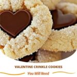 "Valentine Crinkle Cookies: Soft, chewy cookies with a beautiful red and white crinkle pattern, perfect for gifting or celebrating the holiday of love."