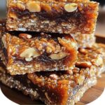Chewy and nutritious date and walnut snack bars packed with wholesome ingredients, perfect for a quick and healthy treat