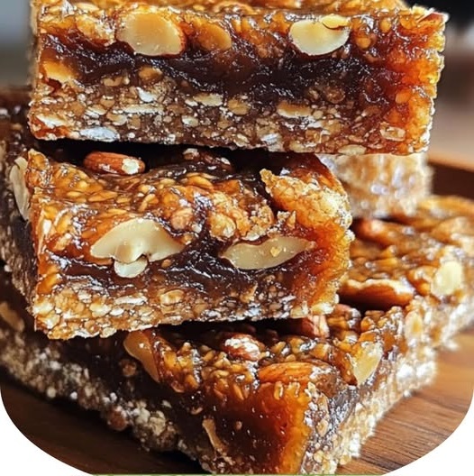Chewy and nutritious date and walnut snack bars packed with wholesome ingredients, perfect for a quick and healthy treat