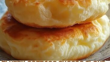 A slice of Fluffy Cottage Cheese Cloud Bread with a light, airy texture, showcasing its golden-brown exterior and soft, pillowy interior.