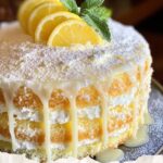 Limoncello Mascarpone Cake with a light and fluffy texture, topped with a zesty limoncello glaze and mascarpone frosting for a citrus-infused dessert