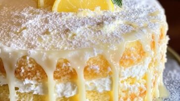 Limoncello Mascarpone Cake with a light and fluffy texture, topped with a zesty limoncello glaze and mascarpone frosting for a citrus-infused dessert