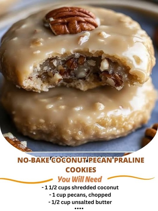 No-Bake Coconut Pecan Praline Cookies – A Sweet, Chewy Treat with Toasted Coconut, Pecans, and Rich Praline Flavor