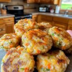 Golden-brown turmeric ginger veggie bites, sprinkled with fresh herbs, served on a plate with a side dip.