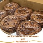 Soft and chewy cookies made from brownie mix, with a rich chocolate texture and chunks of chocolate chips.
