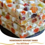 Delicious homemade nougat bars with a chewy, fluffy nougat base, nuts, and chocolate coating. Perfect sweet treat for any occasion.
