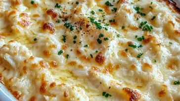 Creamy crab dip topped with melted cheese and herbs, served hot in a skillet with toasted bread and tortilla chips.