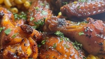 A plate featuring crispy lemon pepper chicken wings, fluffy yellow rice, and creamy macaroni and cheese, served as a hearty, comforting meal.